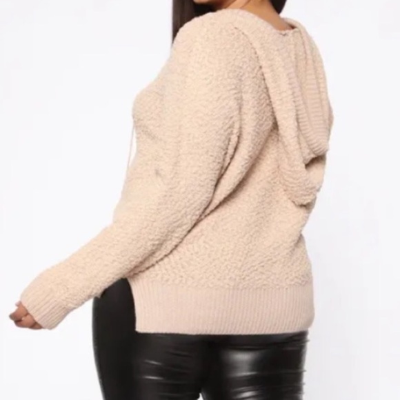 Fashion Nova After Dark Taupe Hooded Sweatshirt Plus Size 1X Women’s - Picture 3 of 15